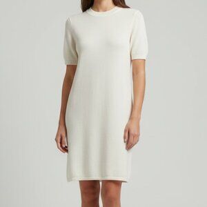 Free Assembly Women’s Mini Sweater Dress M Creamy White Short Sleeve NWOT